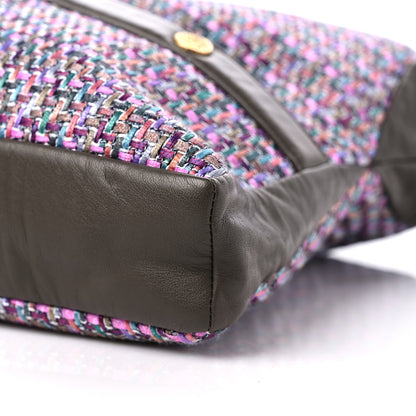 Chanel Tweed Lambskin Large Girl Bag Purple Multicolor 9 of 9