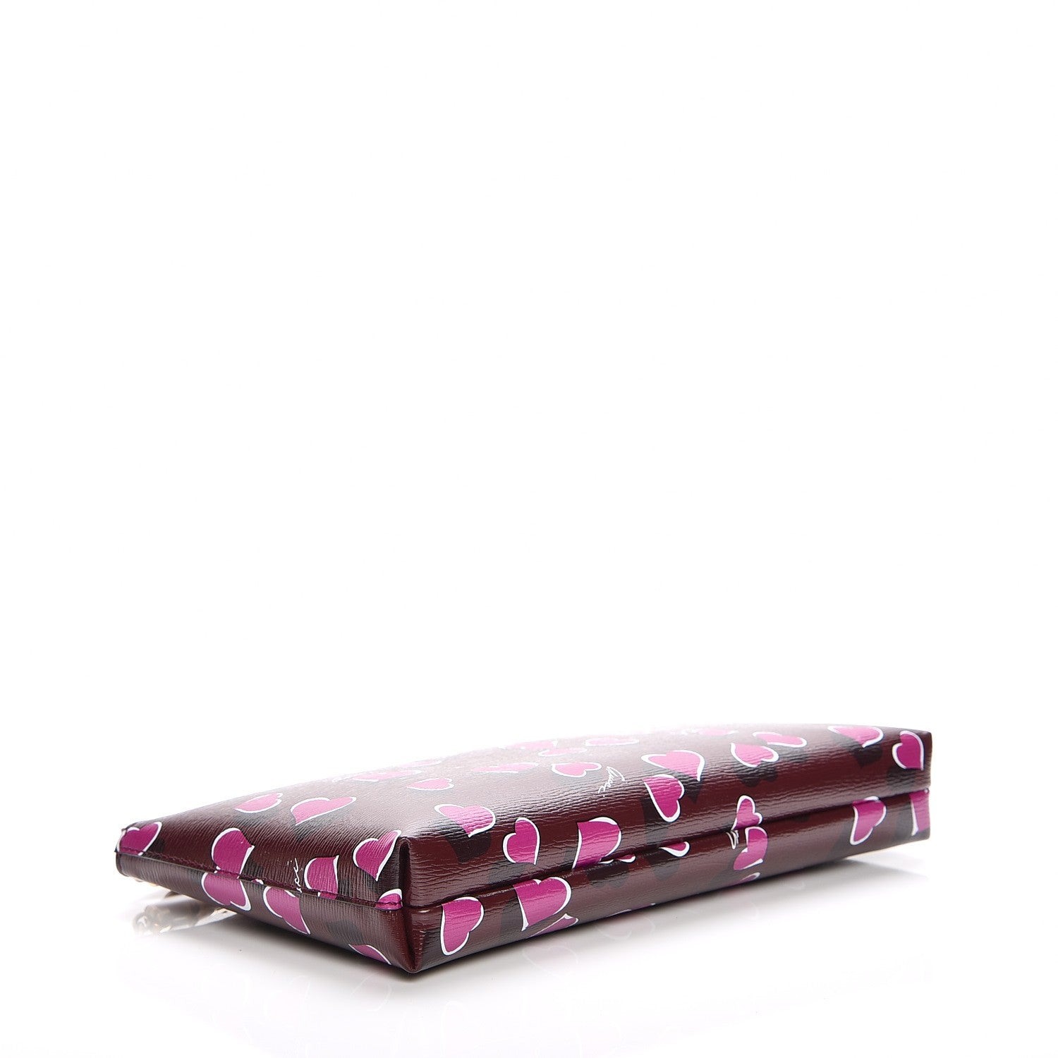 Gucci Calfskin Heartbeat Print Large Pouch New Wine 4 of 8