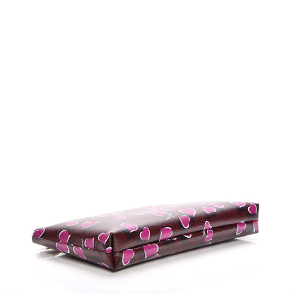 Gucci Calfskin Heartbeat Print Large Pouch New Wine 4 of 8