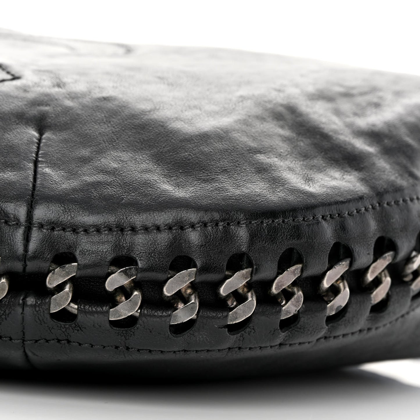 Calfskin Modern Chain Hobo Black
