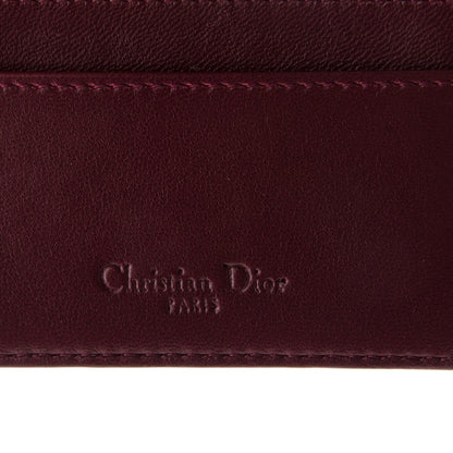 Christian Dior Lambskin Cannage Lady Dior Card Holder Burgundy 5 of 6