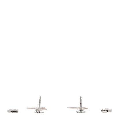 Hermes Sterling Silver 18K Rose Gold PM Ex-Libris Earrings 3 of 5