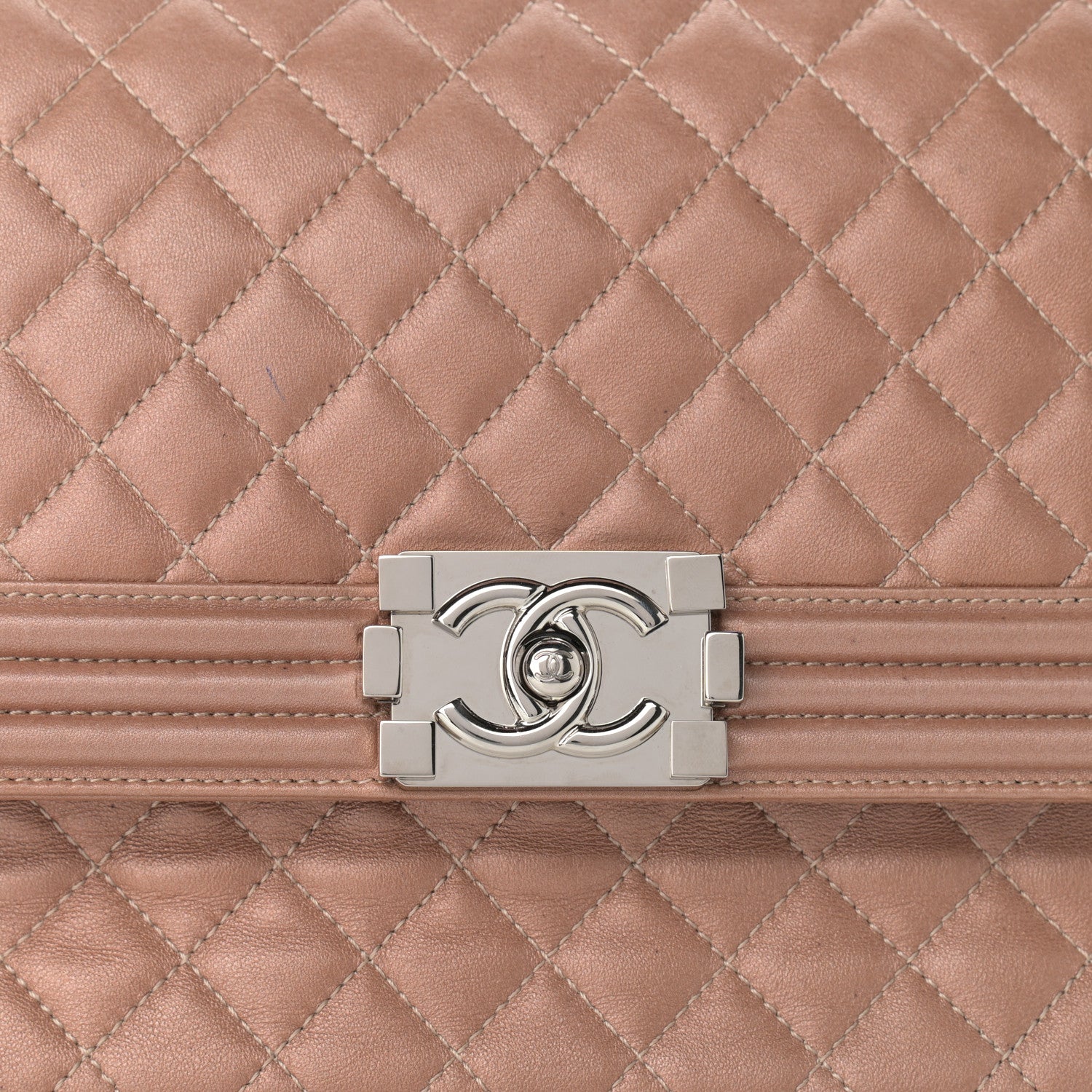 Chanel Metallic Lambskin Quilted Accordion Boy Flap Pink 8 of 10