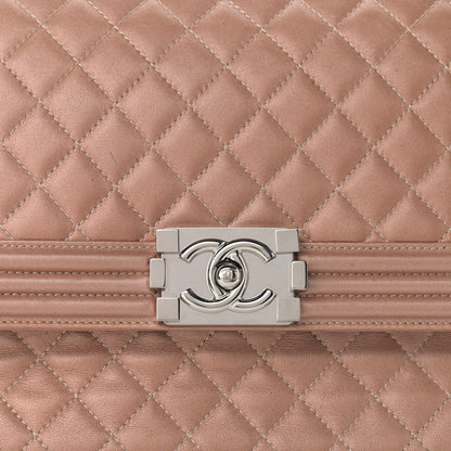 Chanel Metallic Lambskin Quilted Accordion Boy Flap Pink 8 of 10