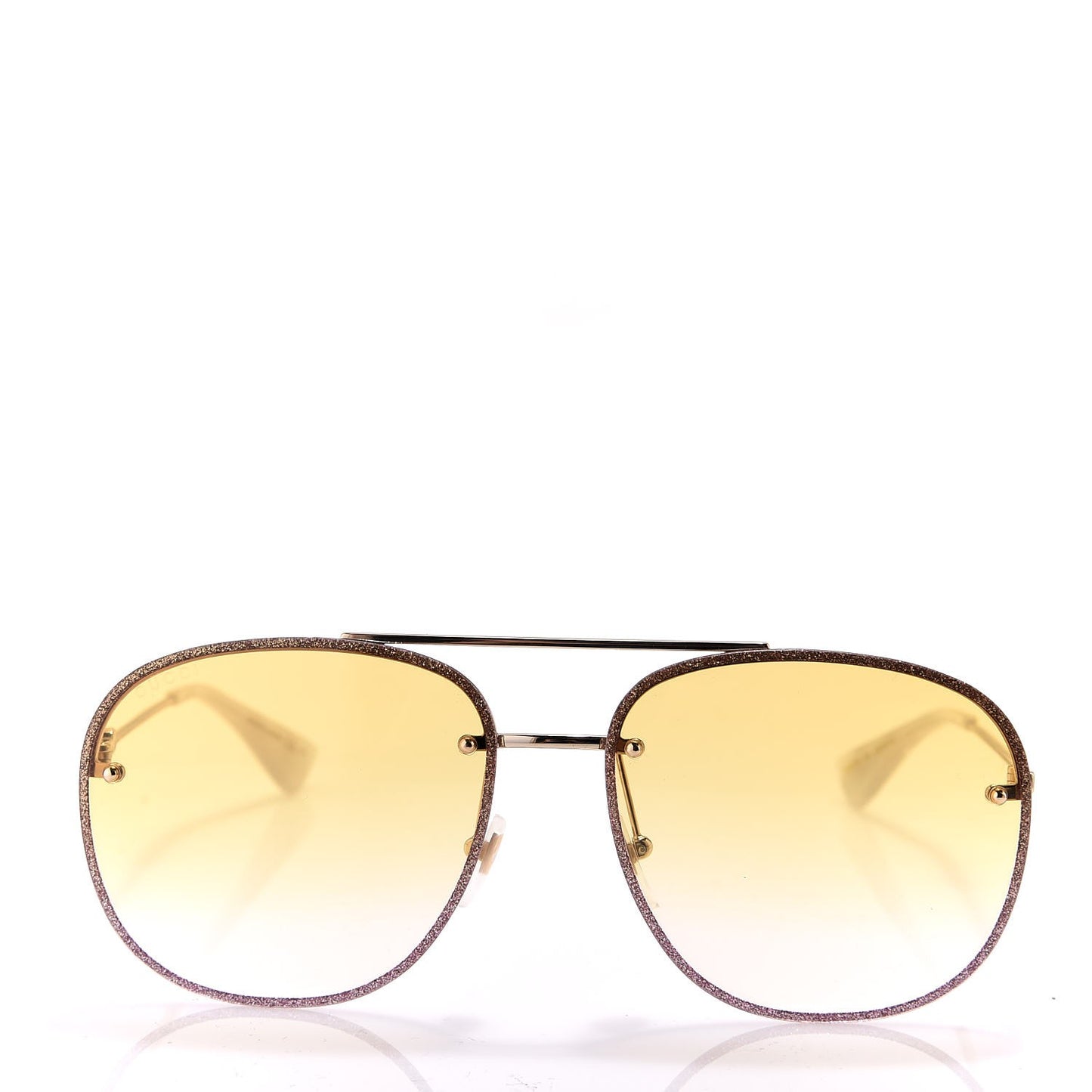 Metal Glitter Aviator Sunglasses G0227S Pink Gold