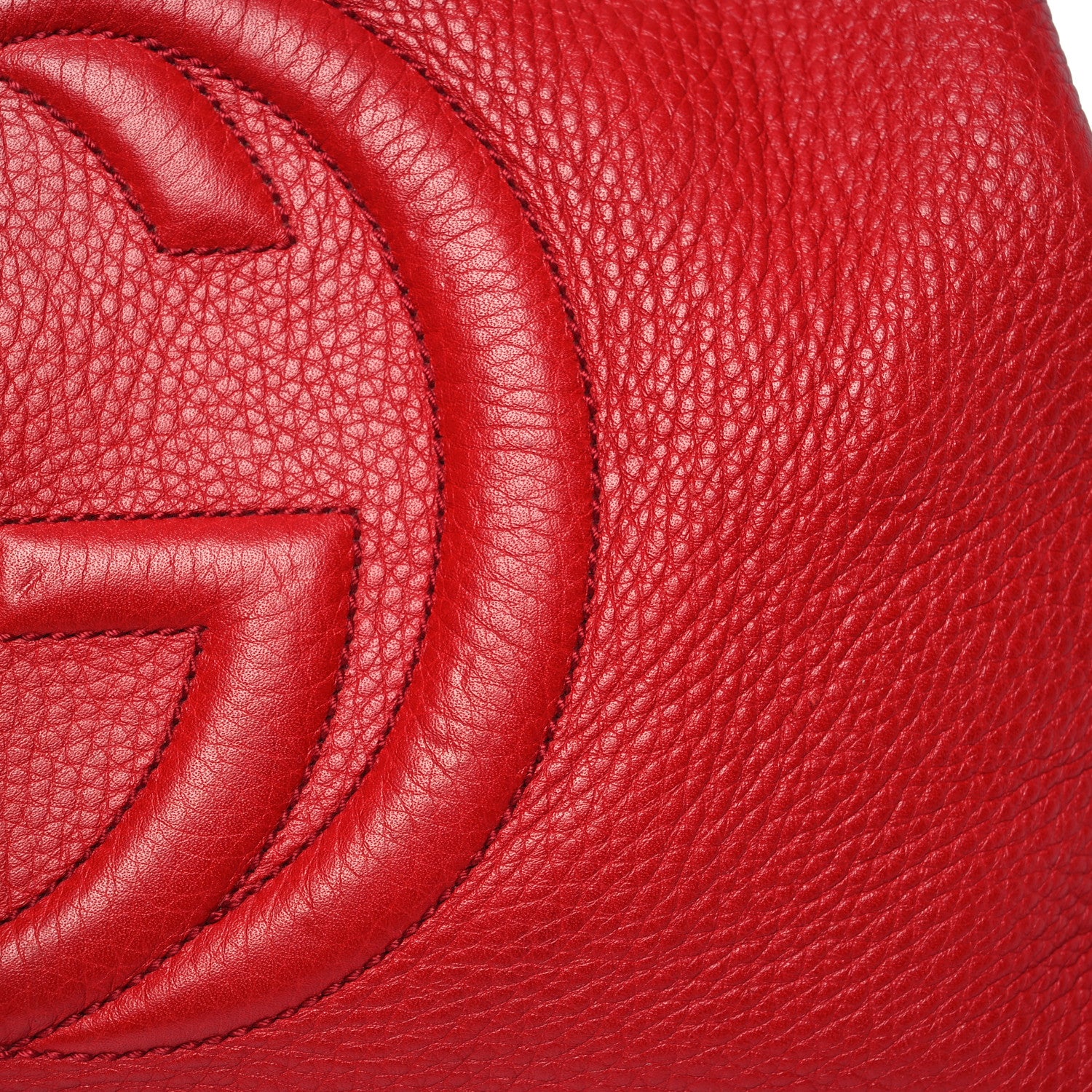 Gucci Pebbled Calfskin Medium Soho Chain Shoulder Bag Tabasco Red 8 of 17