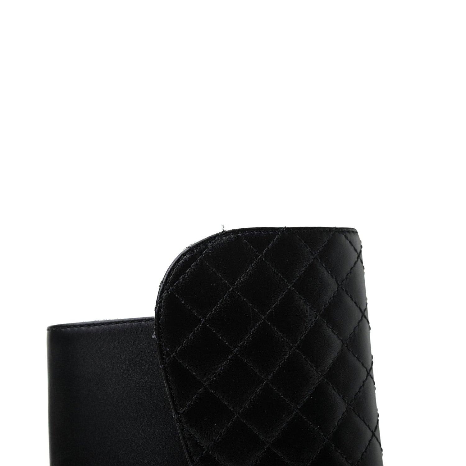 Chanel Calfskin Quilted CC Boots 37.5 Black 11 of 11