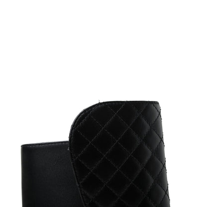 Chanel Calfskin Quilted CC Boots 37.5 Black 11 of 11