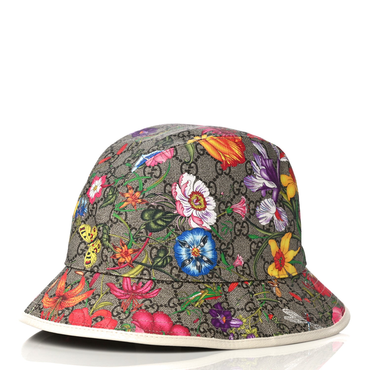 Gucci GG Supreme Monogram Flora Fedora Hat S White 2 of 8