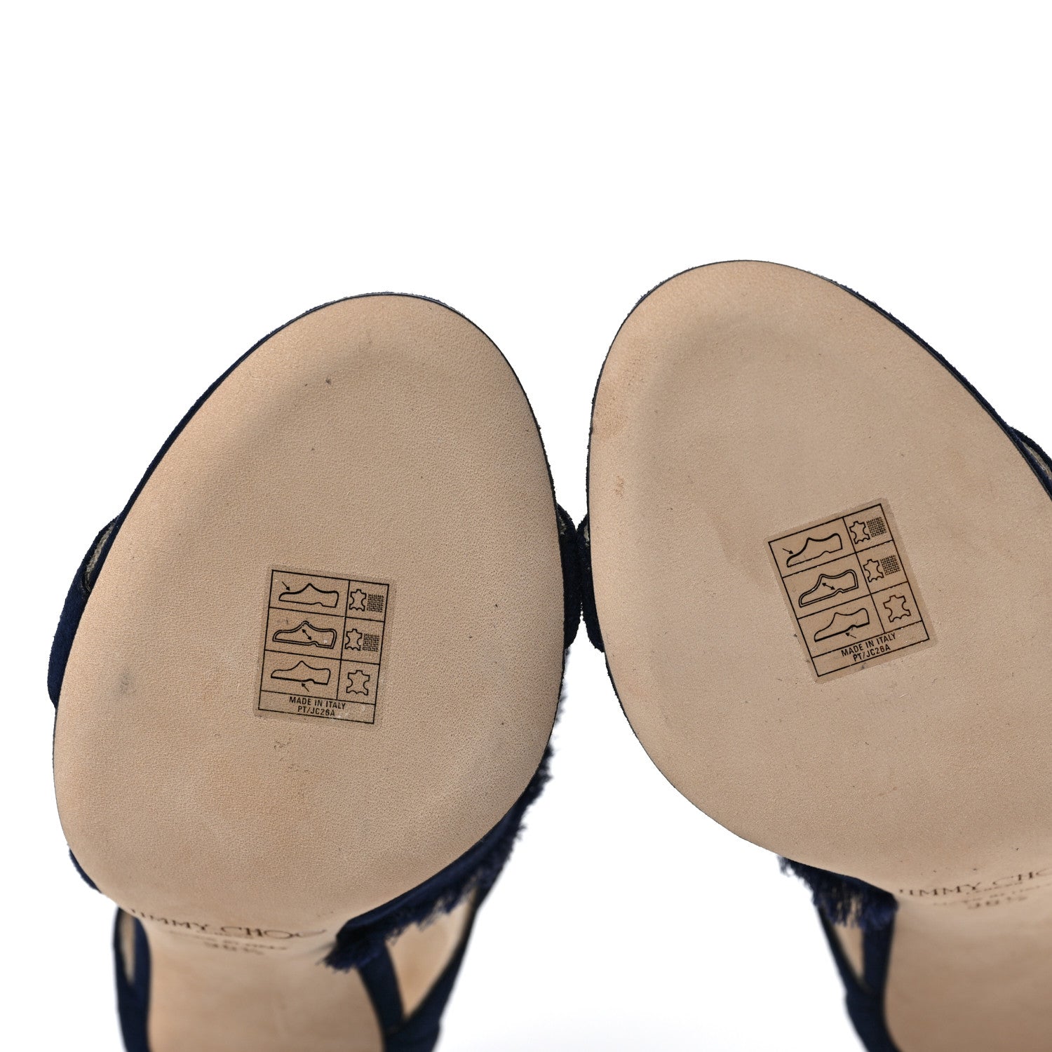 Jimmy Choo Suede Satin Kiki 100 Sandal 36.5 Navy Mix 8 of 9