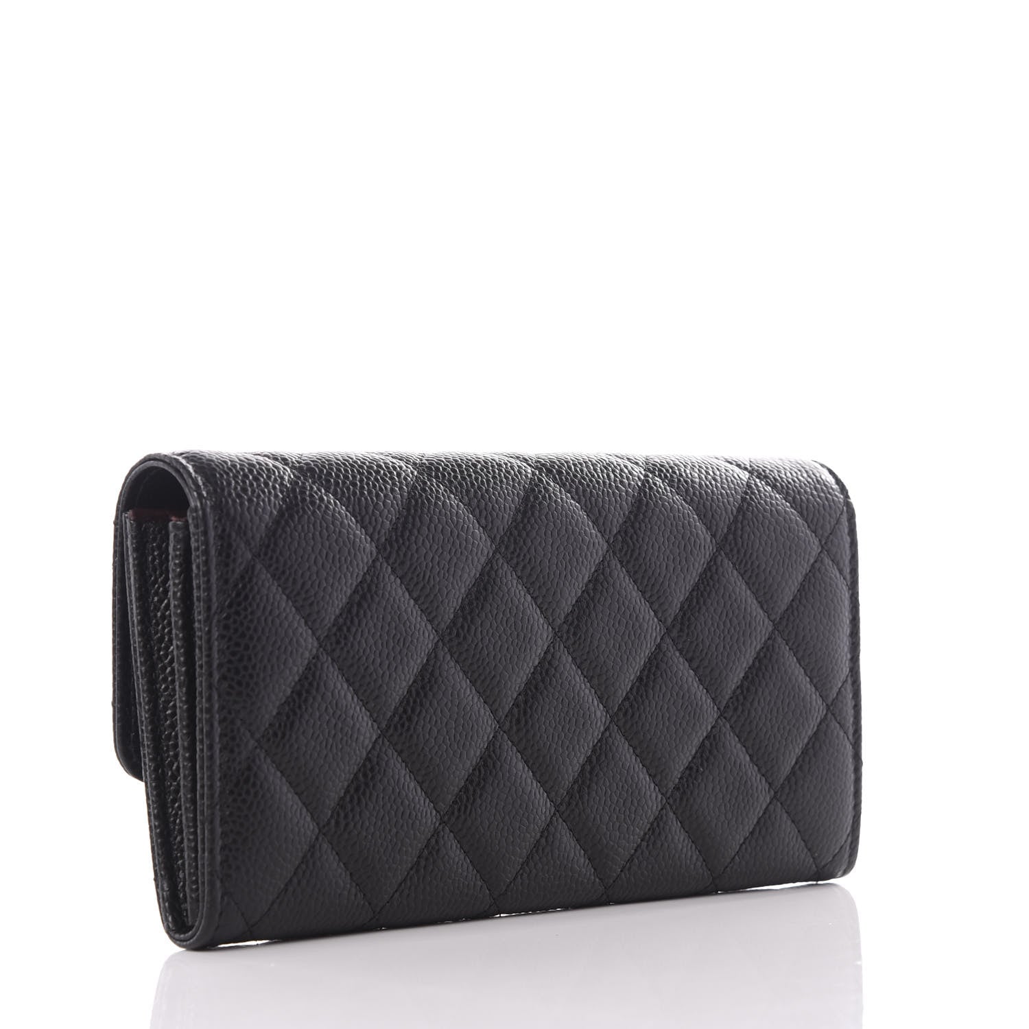 Chanel Caviar Quilted Large Flap Gusset Wallet Black 2 of 9