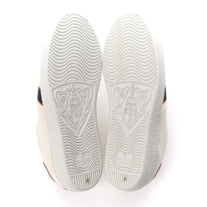 Gucci Calfskin Stripe Womens New Ace Sneakers 36 New Mystic White Ecru Red Flame 5 of 9