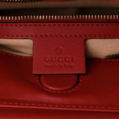 Gucci Nappa Bamboo Web Small Nymphaea Top Handle Bag Hibiscus Red 6 of 11