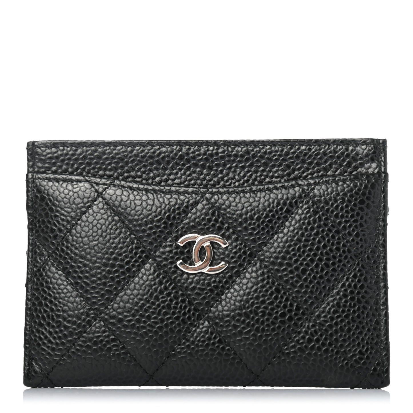 Caviar Quilted Card Holder Black