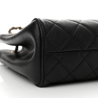 Chanel Caviar Quilted In Out Flap Shopping Tote Black 10 of 12