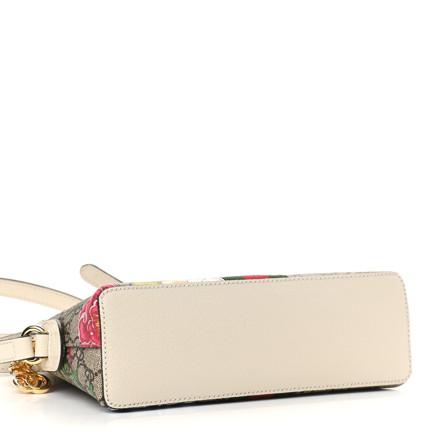 Gucci GG Supreme Monogram Flora Web GG Small Ophidia Dome Shoulder Bag White 4 of 10