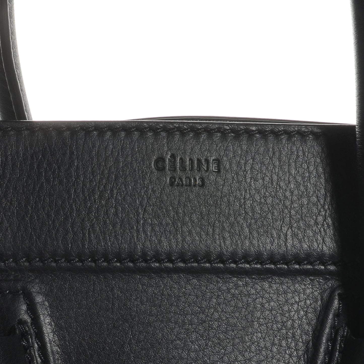 Drummed Leather Large Phantom Luggage Black