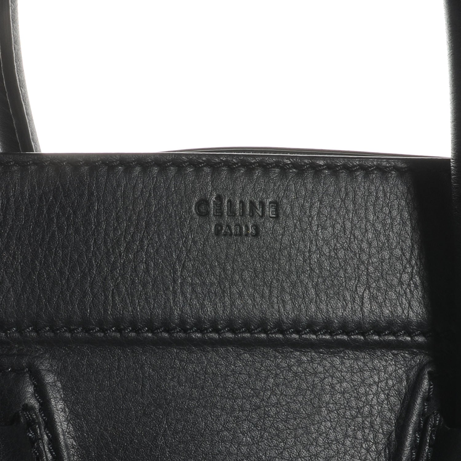 Celine Drummed Leather Large Phantom Luggage Black 5 of 9