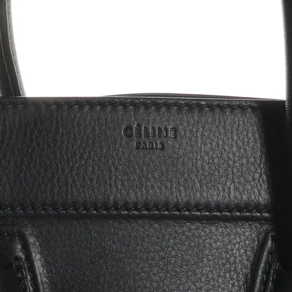 Celine Drummed Leather Large Phantom Luggage Black 5 of 9