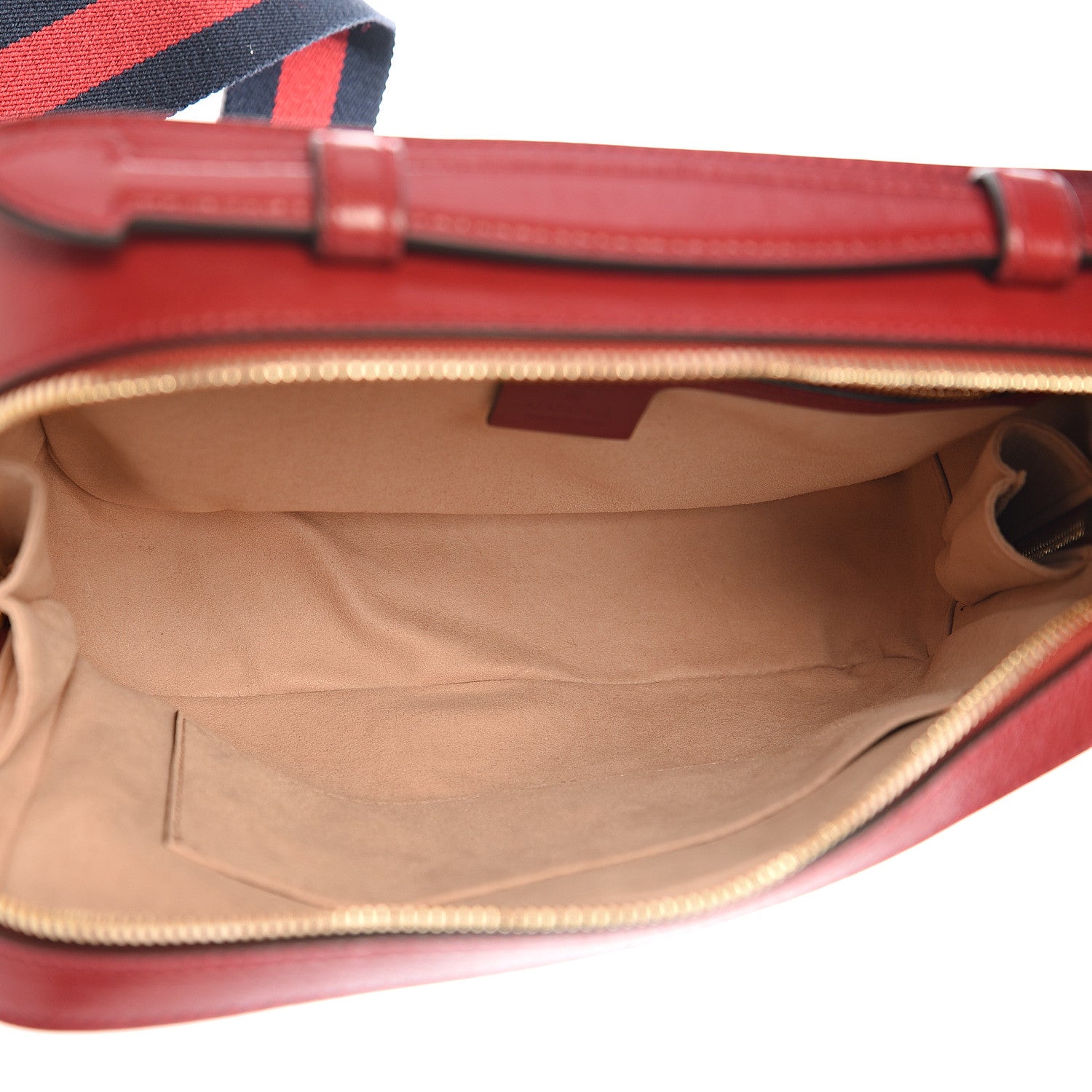 Gucci Suede Calfskin Web Small Ophidia Top Handle Shoulder Bag New Blue Romantic Cherry 4 of 9