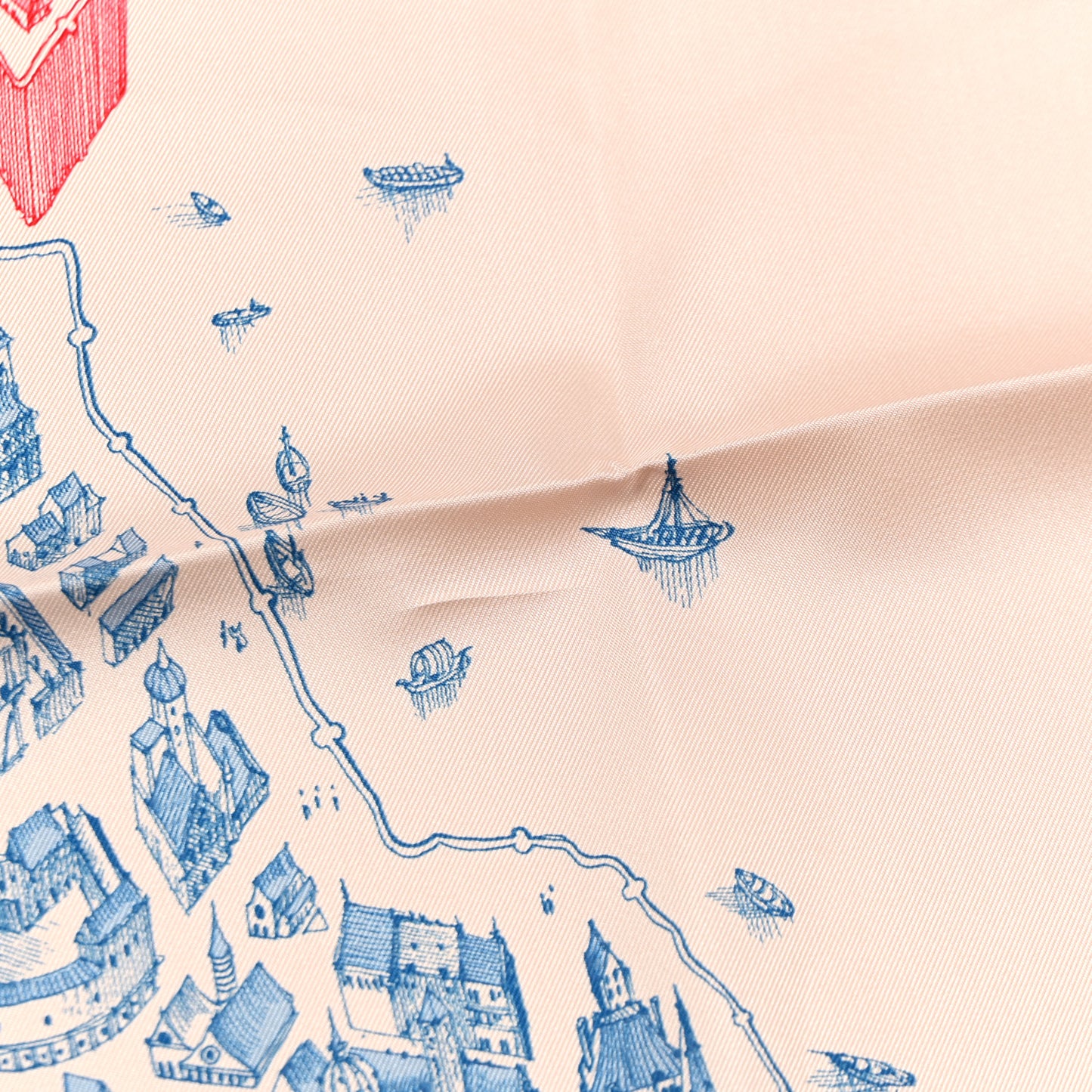 Silk La Cite Cavaliere Scarf 90 Rose The Blue Jean