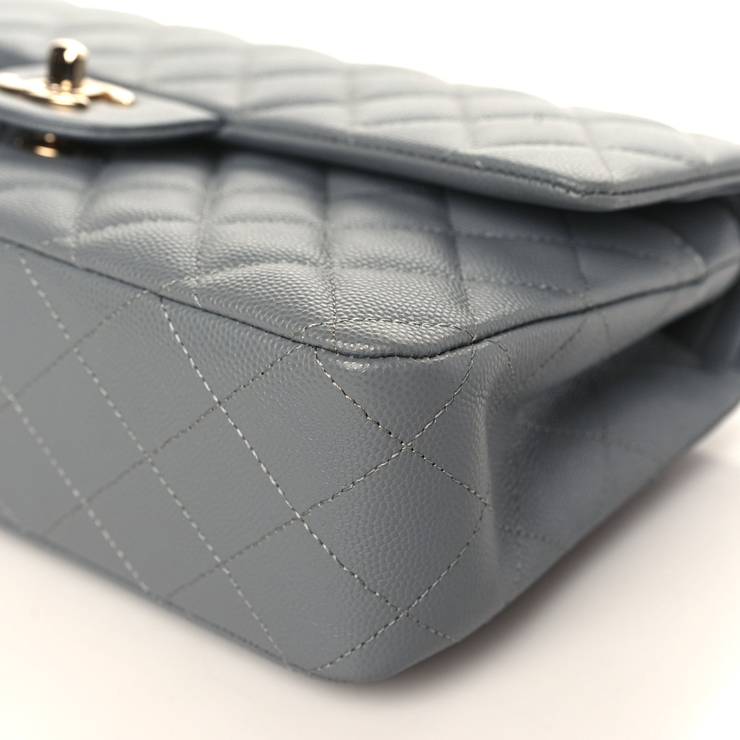 Chanel Caviar Quilted Medium Double Flap Grey 9 of 9