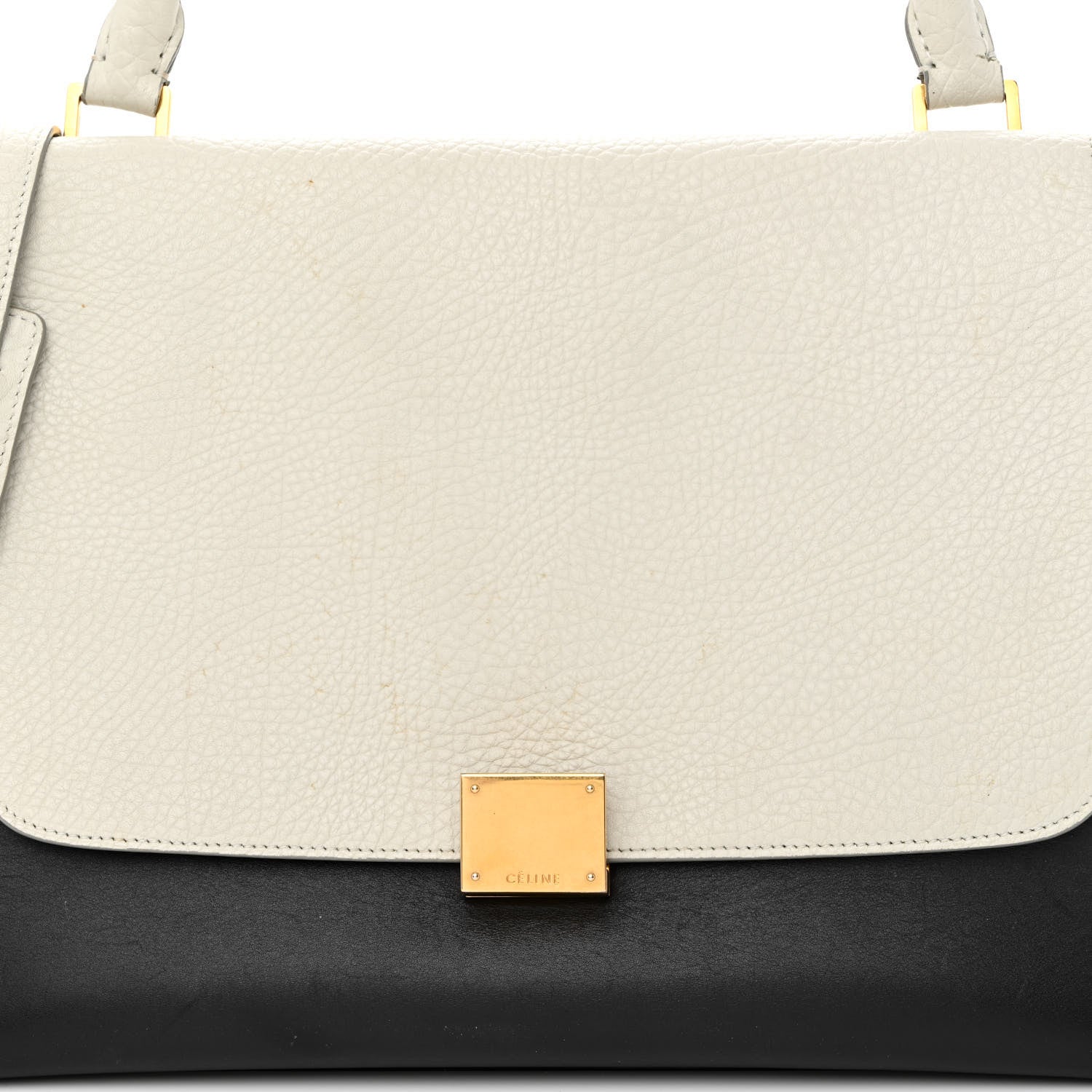Celine Bullhide Calfskin Grained Nubuck Medium Tri-Color Trapeze Sea 7 of 16
