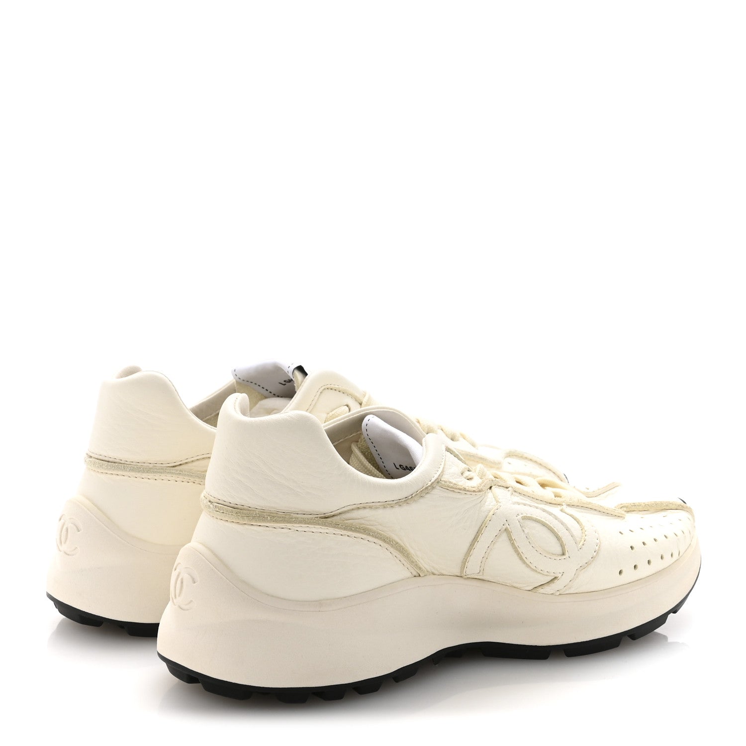 Chanel Calfskin Perforated CC Sneakers 36.5 White 5 of 10