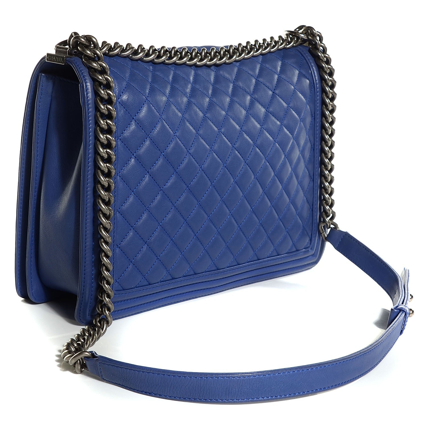 Chanel Calfskin Quilted Large Boy Flap Dark Blue 3 of 8