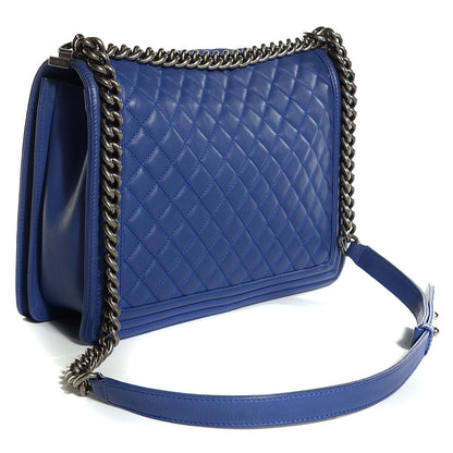 Chanel Calfskin Quilted Large Boy Flap Dark Blue 3 of 8