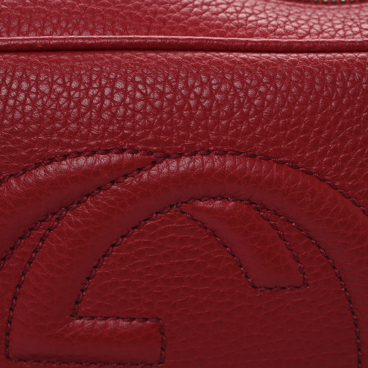 Pebbled Calfskin Small Soho Disco Bag Tabasco Red