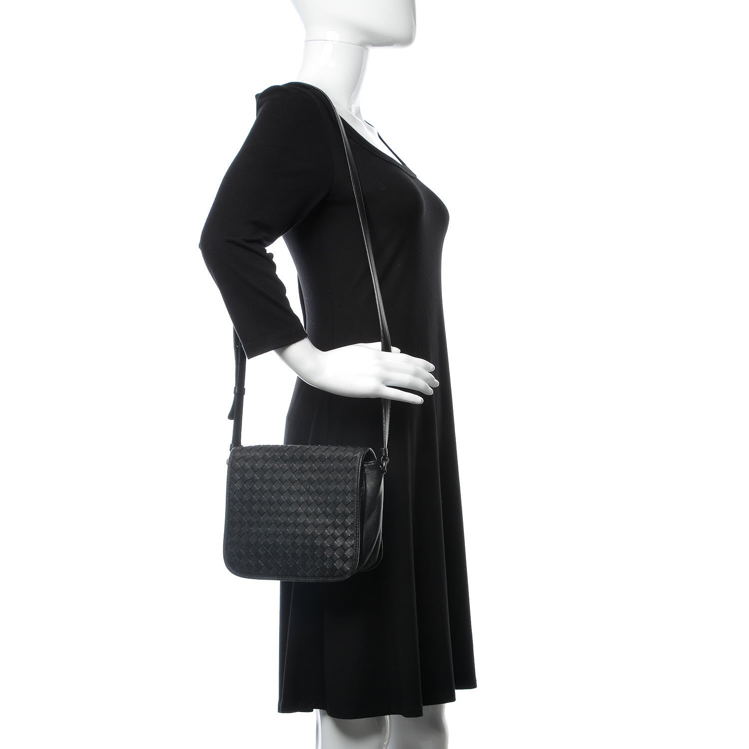 Bottega Veneta Nappa Intrecciato Messenger Bag Black 2 of 7