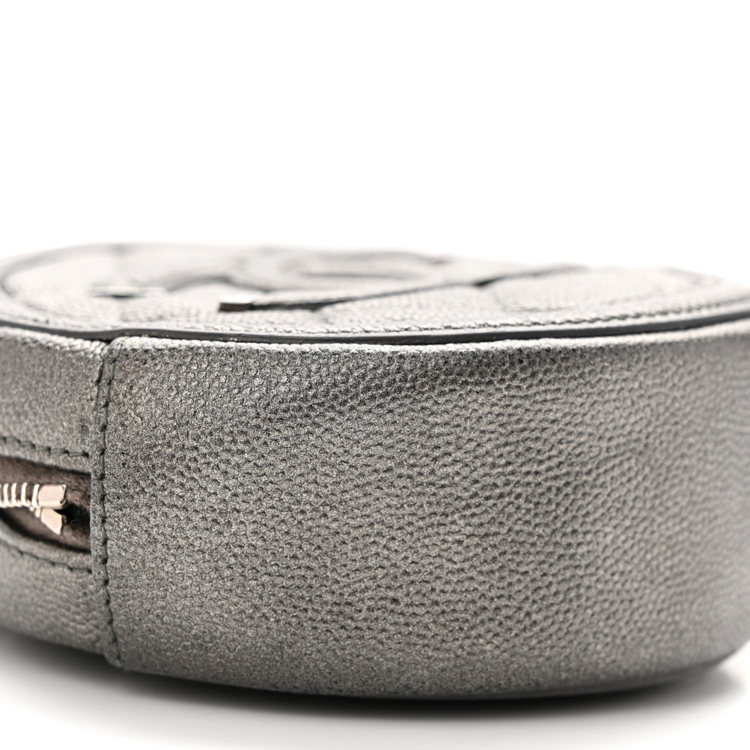 Chanel Metallic Caviar Quilted Round Filigree Crossbody Dark Silver 9 of 13