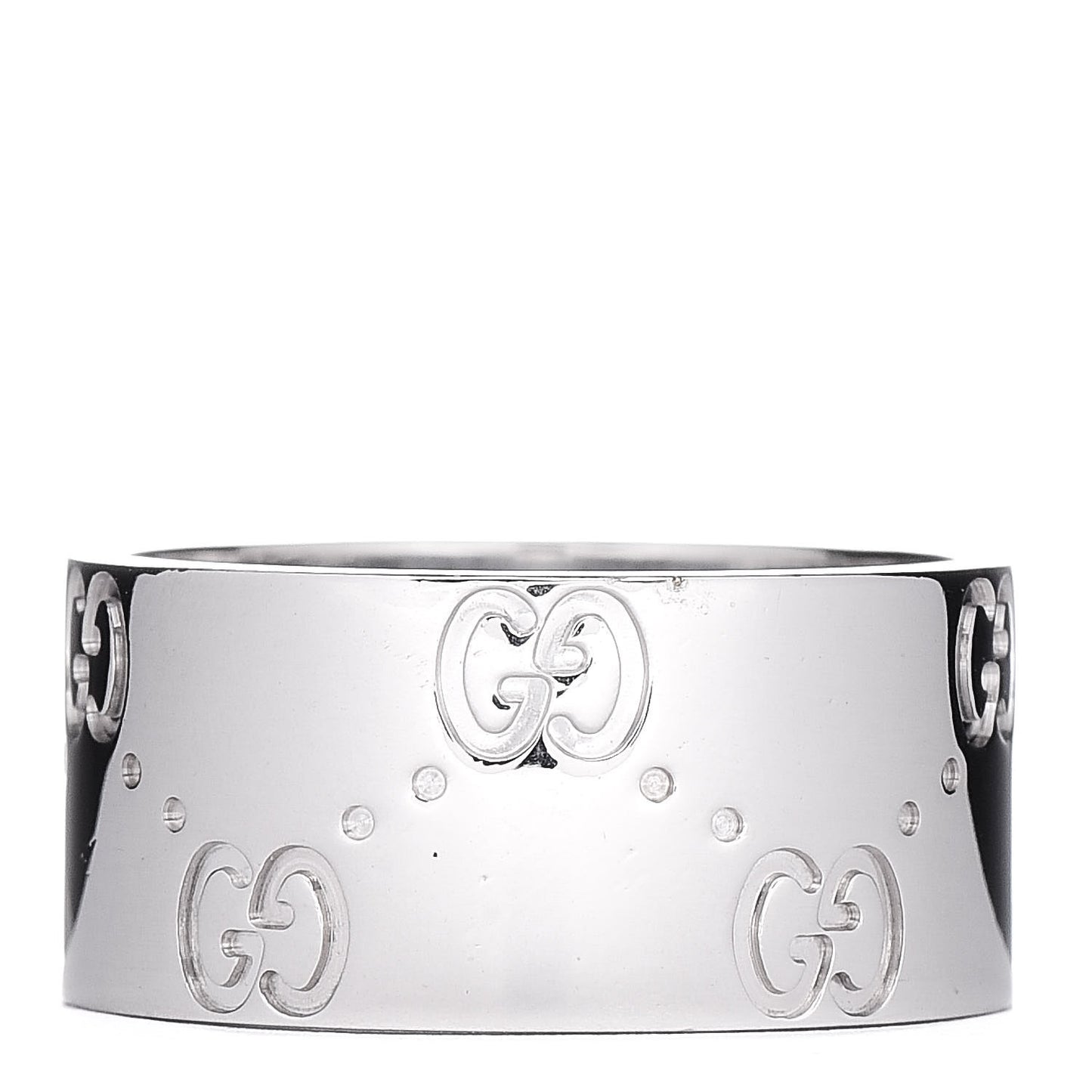 18K White Gold 9mm Icon Band Ring 52 6