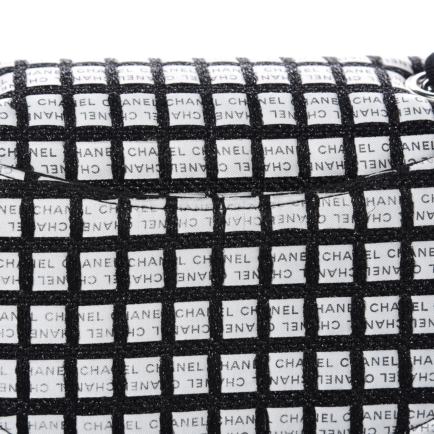 Ribbon Tweed Small Single Flap Black White