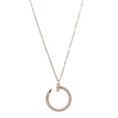 Cartier 18K Pink Gold Diamond Juste Un Clou Paved Pendant Necklace 1 of 7