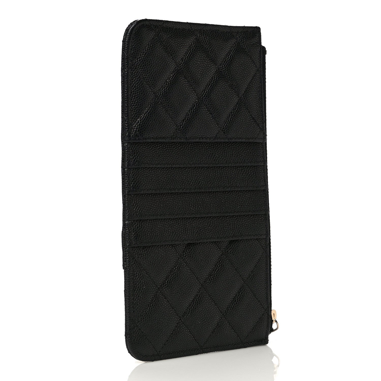 Chanel Caviar Quilted Classic Flat Wallet Pouch Black 3 of 11