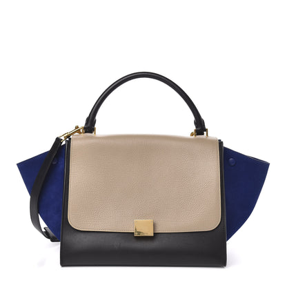 Celine Calfskin Suede Medium Tri-color Trapeze Sand 1 of 11
