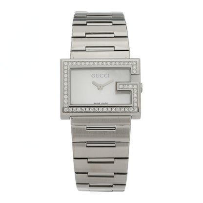 Gucci Stainless Steel Diamond Bezel Mother of Pearl 31mm 100L Quartz Watch 1 of 4