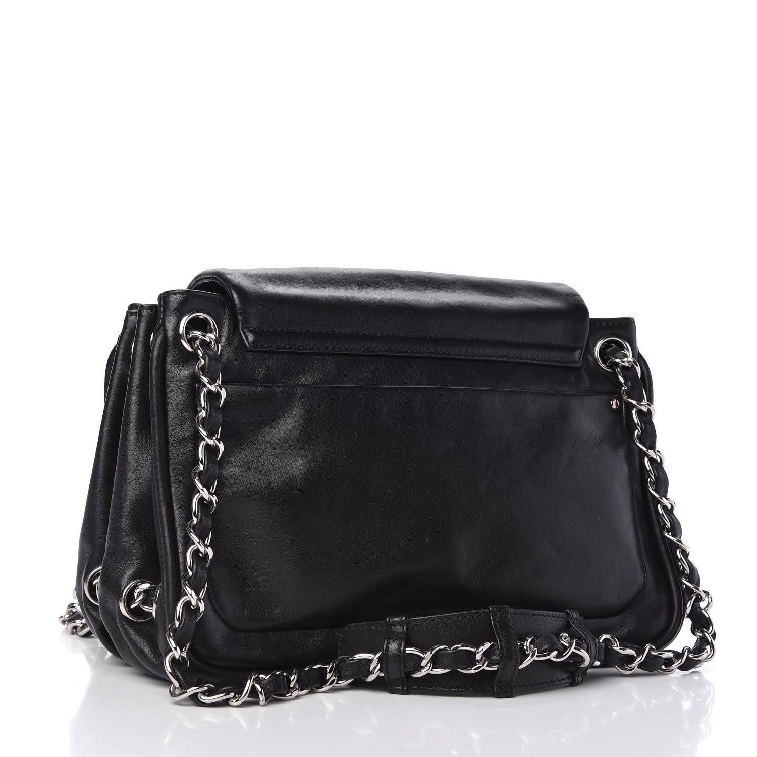 Chanel Calfskin Diagonal Ligne Flap Black 3 of 9