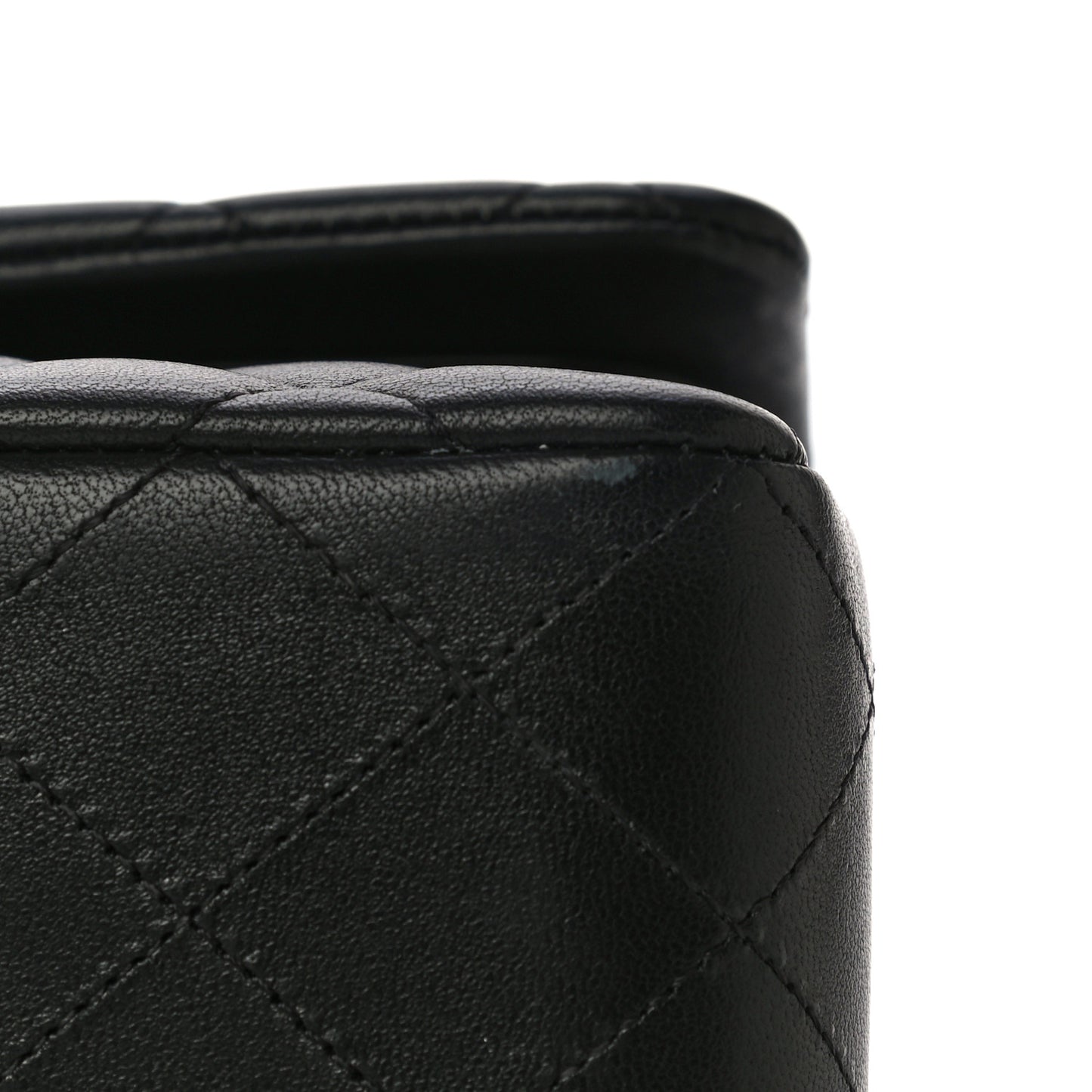Lambskin Quilted Small Double Flap Black