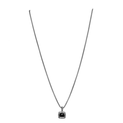 David Yurman Sterling Silver Diamond Black Onyx 7mm Petite Albion Necklace 1 of 6