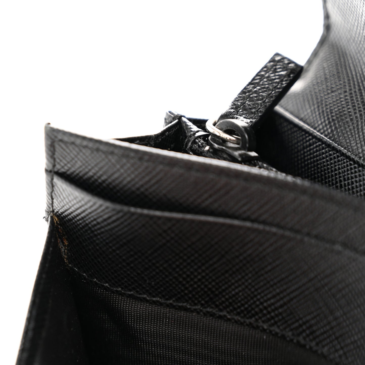 Saffiano Triangle Continental Flap Wallet Black