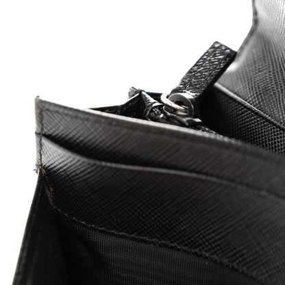 Prada Saffiano Triangle Continental Flap Wallet Black 8 of 11