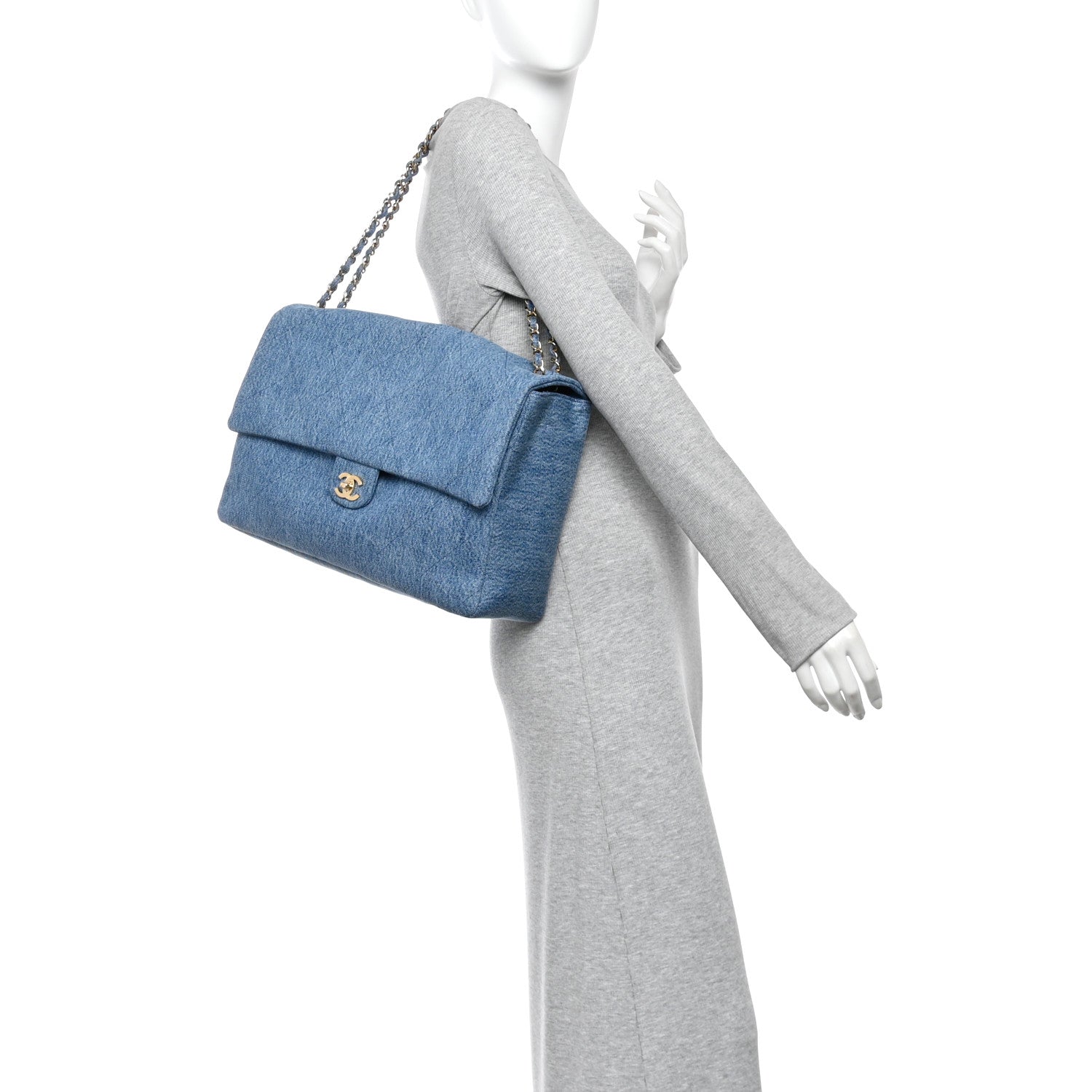 Chanel Denim Souplissimo Maxi Flap Blue 2 of 11
