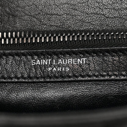 Saint Laurent Sheepskin Matelasse Chevron Monogram Medium College Bag Black 6 of 13
