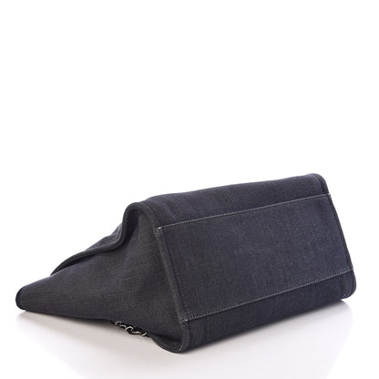 Chanel Denim Large Deauville Tote Dark Blue 4 of 10
