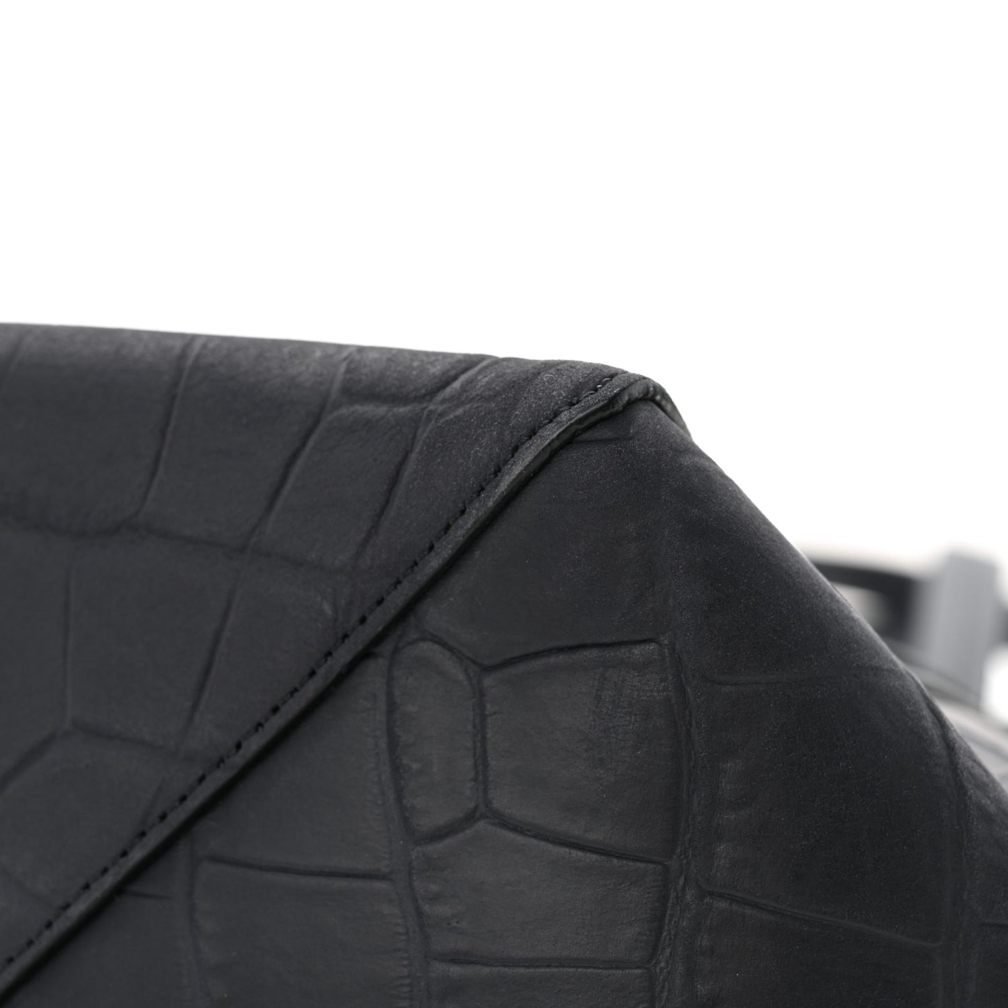 Crocodile Embossed Calfskin Medium Belt Cabas Phantom Navy