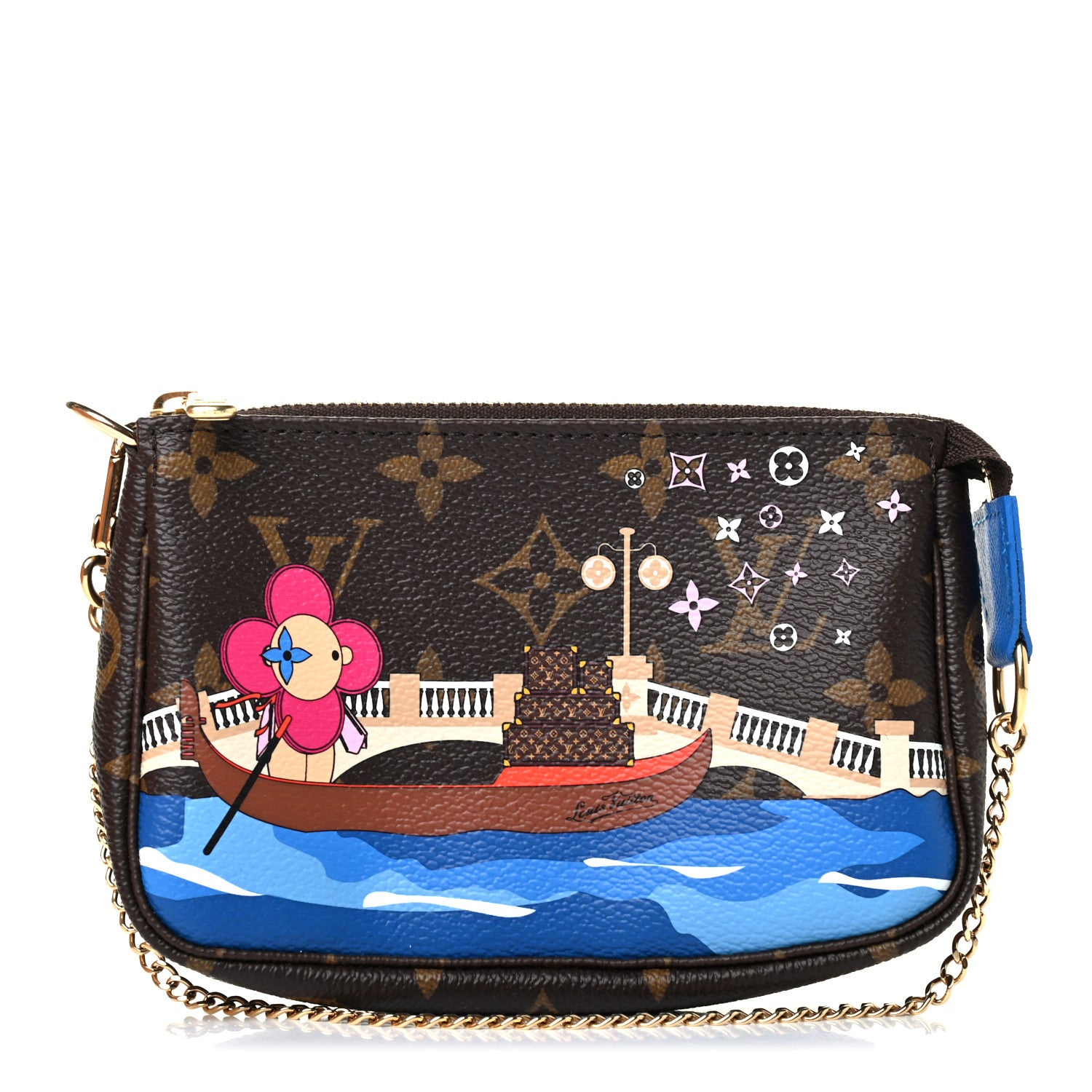 Louis Vuitton Monogram 2019 Christmas Animation Mini Venice Pochette Accessories Blue 1 of 4
