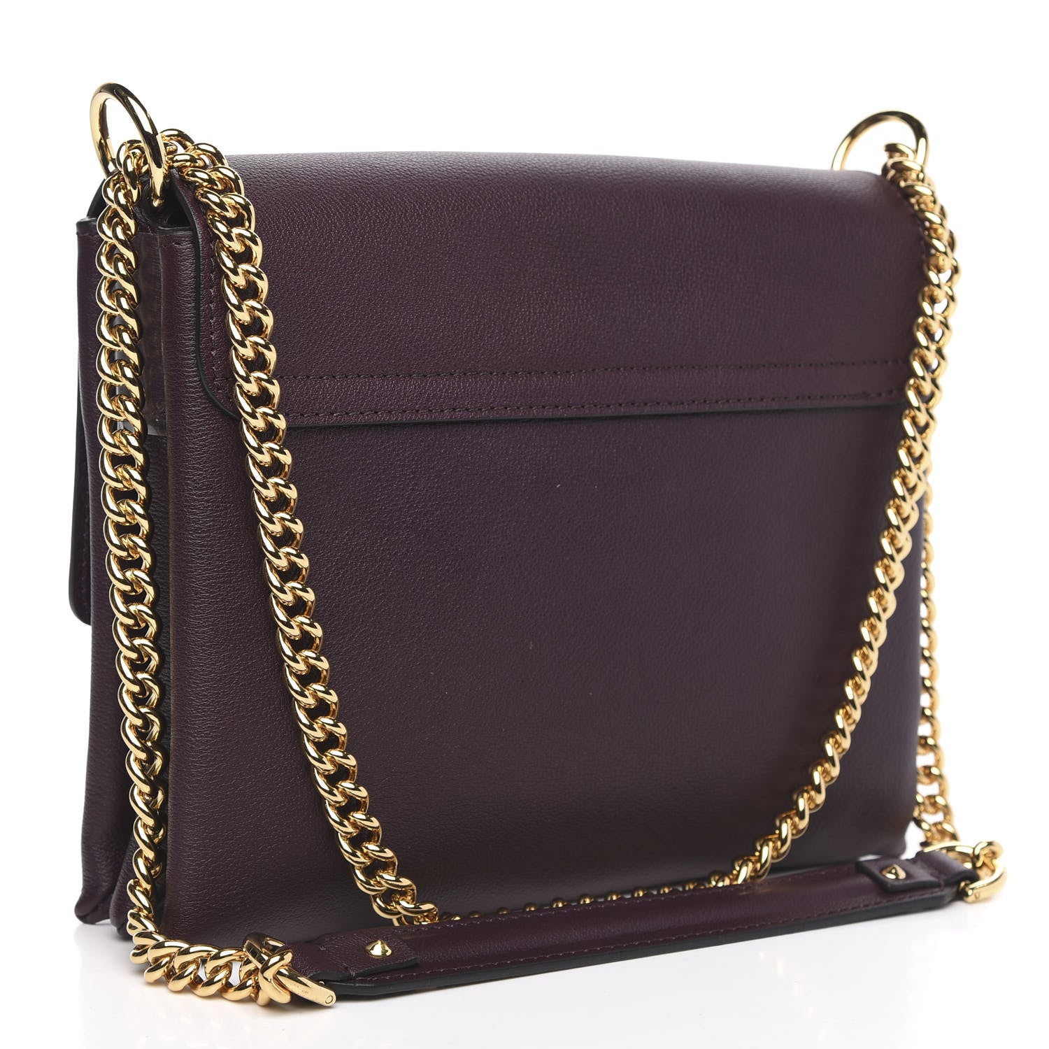 Alexander McQueen Grained Calfskin Twin Skull Chain Crossbody Burgundy 3 of 9